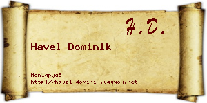 Havel Dominik névjegykártya